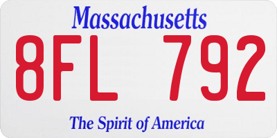 MA license plate 8FL792