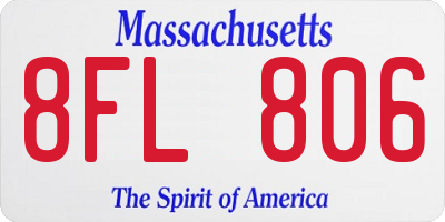 MA license plate 8FL806