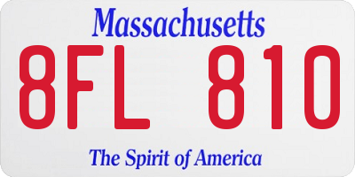 MA license plate 8FL810