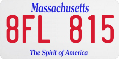 MA license plate 8FL815