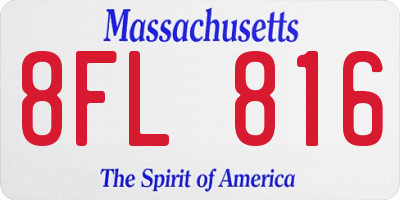 MA license plate 8FL816