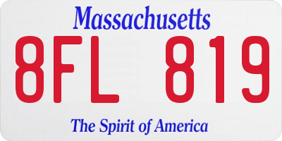 MA license plate 8FL819