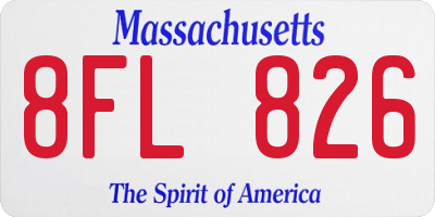 MA license plate 8FL826