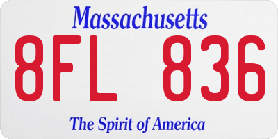 MA license plate 8FL836