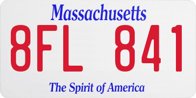 MA license plate 8FL841
