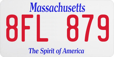 MA license plate 8FL879