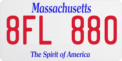 MA license plate 8FL880