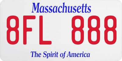 MA license plate 8FL888