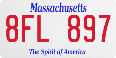 MA license plate 8FL897