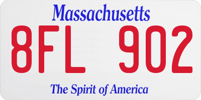 MA license plate 8FL902
