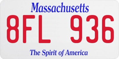 MA license plate 8FL936