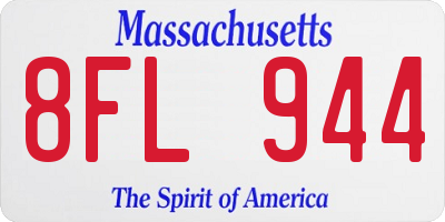 MA license plate 8FL944