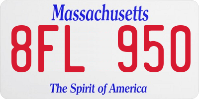 MA license plate 8FL950