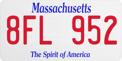 MA license plate 8FL952