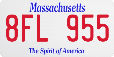 MA license plate 8FL955