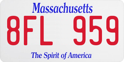 MA license plate 8FL959