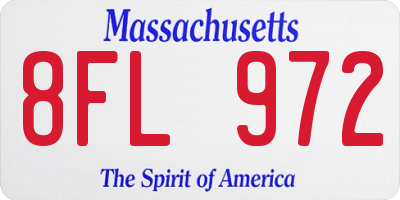 MA license plate 8FL972
