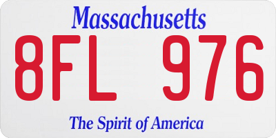 MA license plate 8FL976