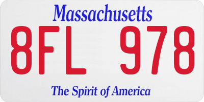MA license plate 8FL978