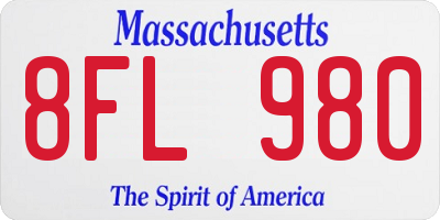 MA license plate 8FL980