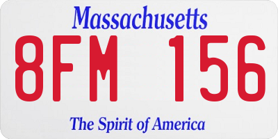 MA license plate 8FM156