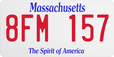 MA license plate 8FM157