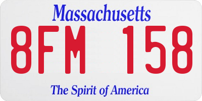 MA license plate 8FM158