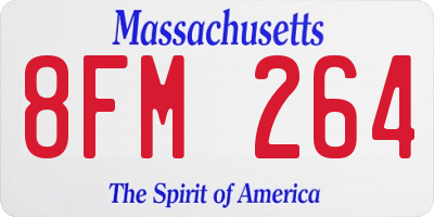 MA license plate 8FM264