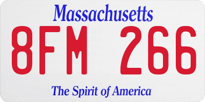 MA license plate 8FM266