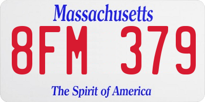 MA license plate 8FM379