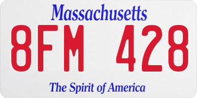 MA license plate 8FM428