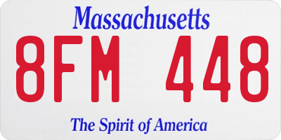 MA license plate 8FM448