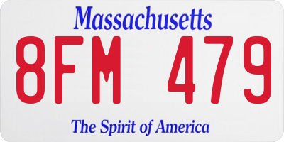 MA license plate 8FM479