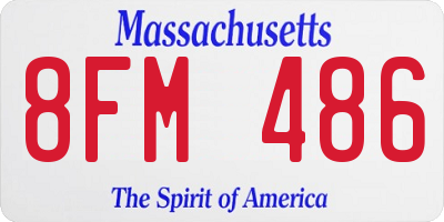 MA license plate 8FM486
