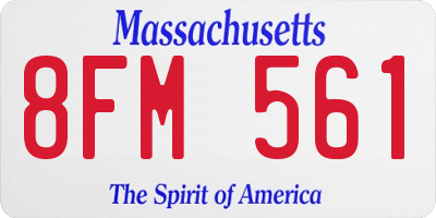 MA license plate 8FM561