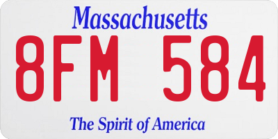 MA license plate 8FM584