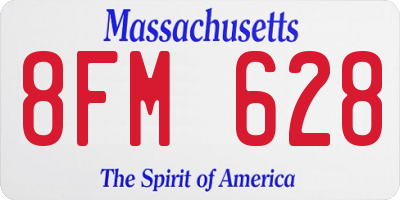 MA license plate 8FM628