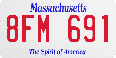 MA license plate 8FM691