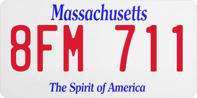MA license plate 8FM711