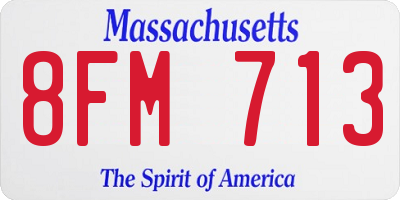 MA license plate 8FM713
