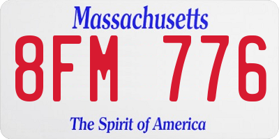 MA license plate 8FM776