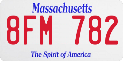 MA license plate 8FM782