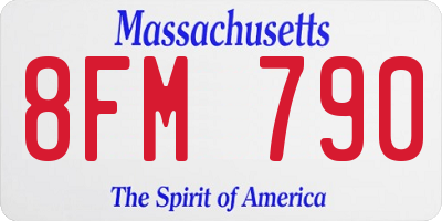 MA license plate 8FM790