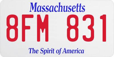 MA license plate 8FM831