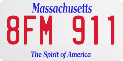 MA license plate 8FM911