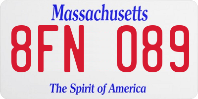 MA license plate 8FN089