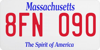 MA license plate 8FN090
