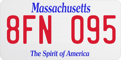 MA license plate 8FN095