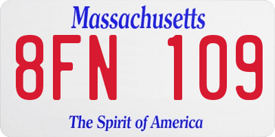 MA license plate 8FN109