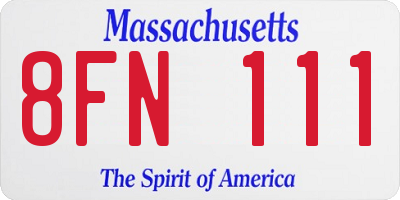 MA license plate 8FN111